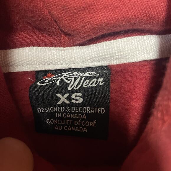River Wear Canada Hoodie Pullover Mens Size XS Color Red /navy Blue - Picture 5 of 8